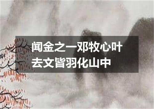闻金之一邓牧心叶去文皆羽化山中