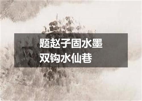 题赵子固水墨双钩水仙巷