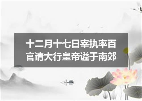 十二月十七日宰执率百官请大行皇帝谥于南郊