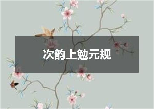 次韵上勉元规