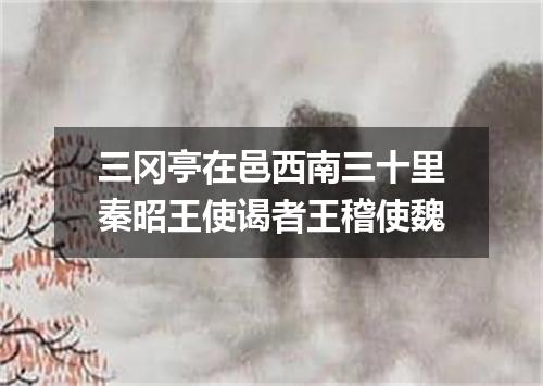 三冈亭在邑西南三十里秦昭王使谒者王稽使魏