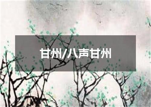 甘州/八声甘州