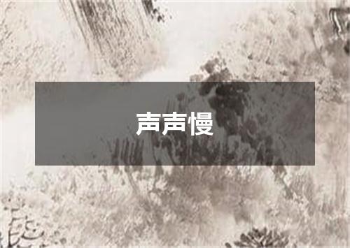声声慢