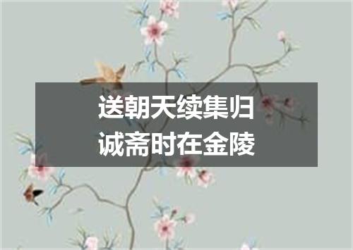 送朝天续集归诚斋时在金陵