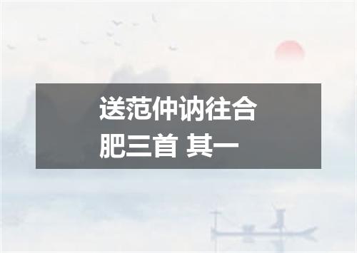 送范仲讷往合肥三首 其一