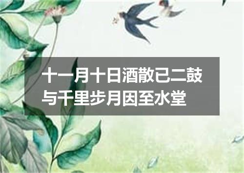 十一月十日酒散已二鼓与千里步月因至水堂