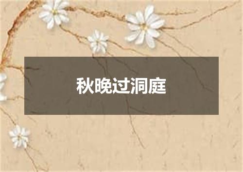 秋晚过洞庭