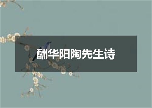 酬华阳陶先生诗