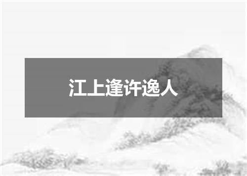 江上逢许逸人