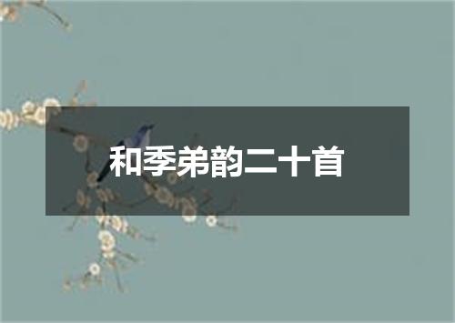 和季弟韵二十首