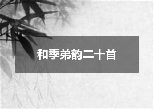 和季弟韵二十首