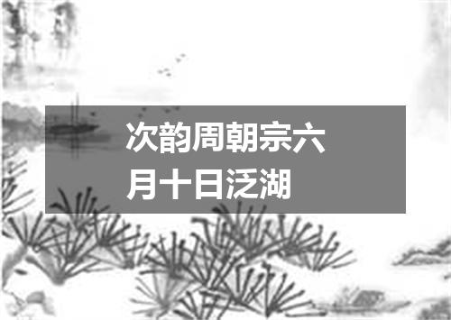 次韵周朝宗六月十日泛湖