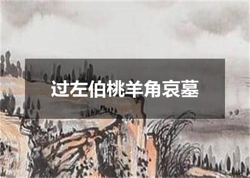 过左伯桃羊角哀墓