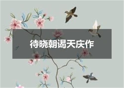 待晓朝谒天庆作