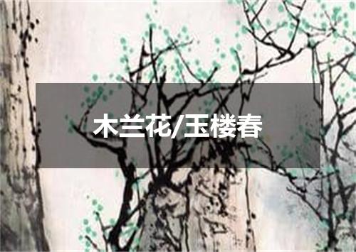 木兰花/玉楼春