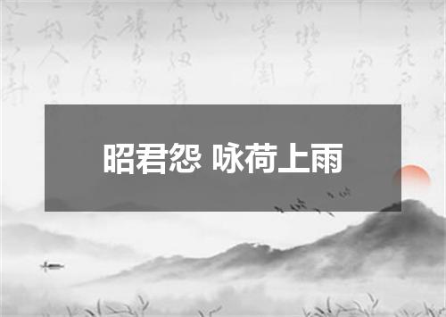 昭君怨 咏荷上雨