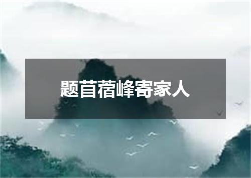 题苜蓿峰寄家人