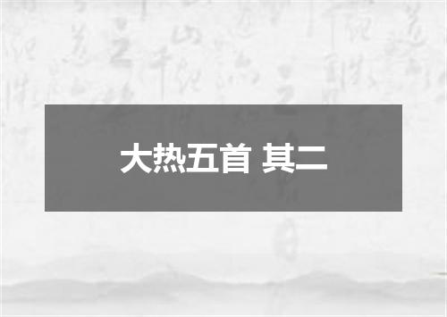 大热五首 其二