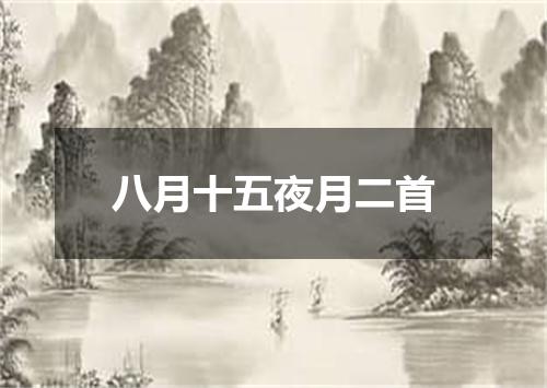 八月十五夜月二首