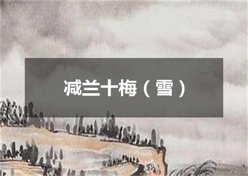 减兰十梅（雪）