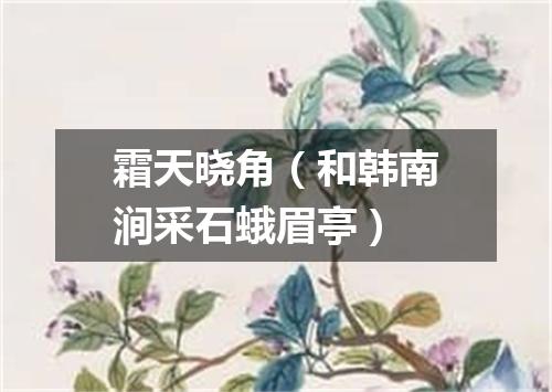 霜天晓角（和韩南涧采石蛾眉亭）