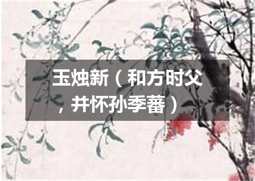 玉烛新（和方时父，并怀孙季蕃）