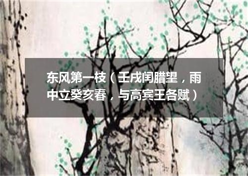 东风第一枝（壬戌闰腊望，雨中立癸亥春，与高宾王各赋）