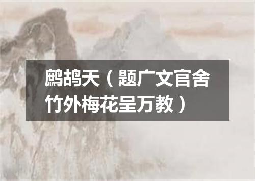 鹧鸪天（题广文官舍竹外梅花呈万教）