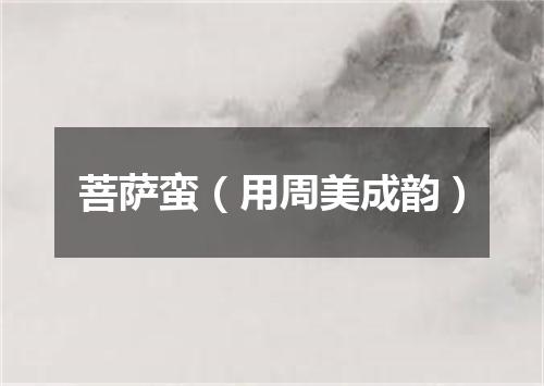 菩萨蛮（用周美成韵）