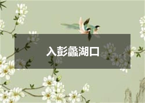 入彭蠡湖口