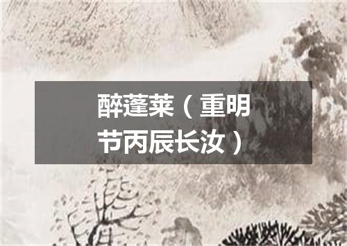 醉蓬莱（重明节丙辰长汝）