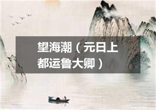 望海潮（元日上都运鲁大卿）