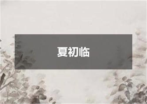 夏初临
