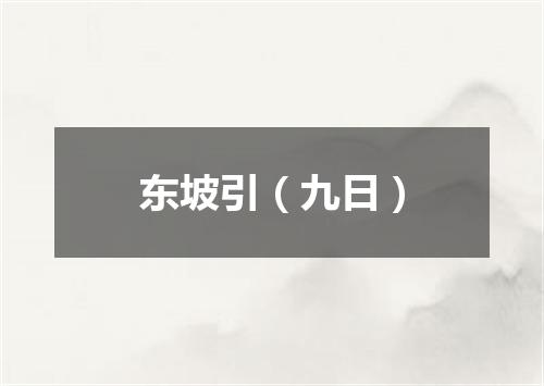 东坡引（九日）