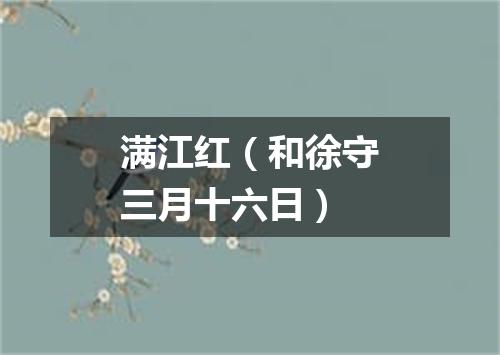 满江红（和徐守三月十六日）