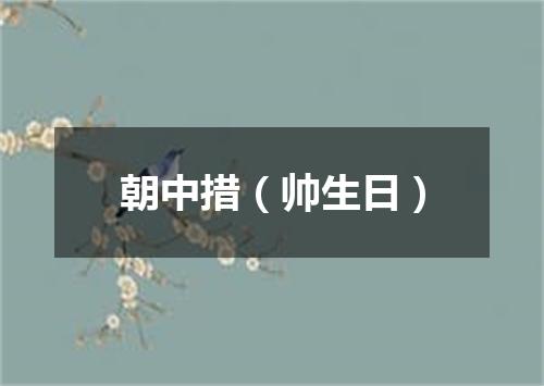 朝中措（帅生日）