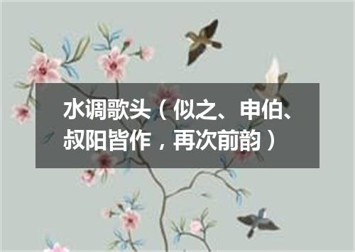 水调歌头（似之、申伯、叔阳皆作，再次前韵）