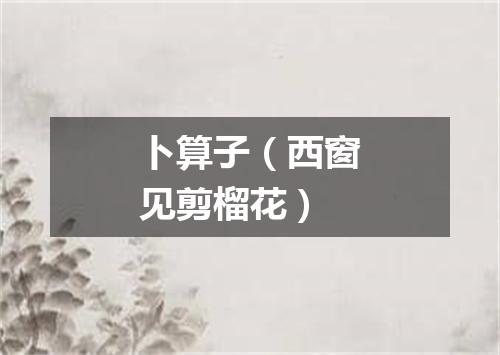 卜算子（西窗见剪榴花）