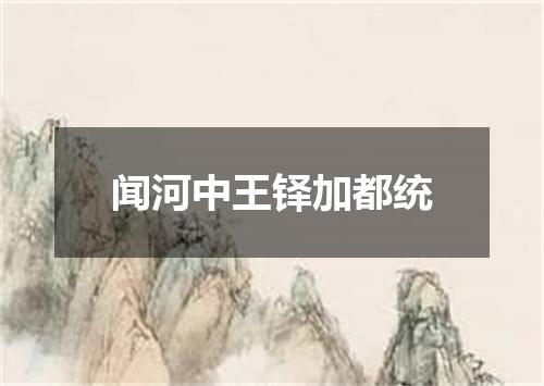 闻河中王铎加都统