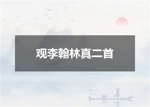 观李翰林真二首