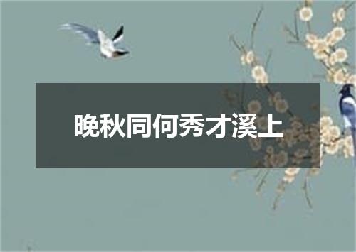 晚秋同何秀才溪上