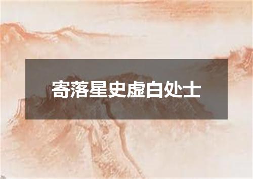 寄落星史虚白处士