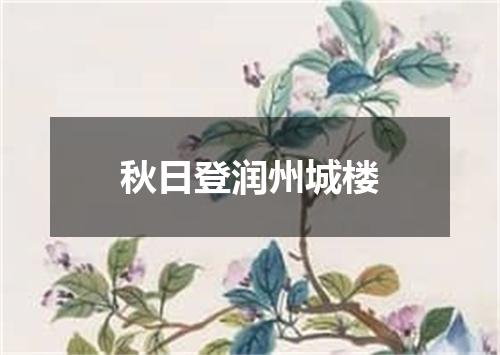 秋日登润州城楼