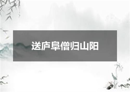 送庐阜僧归山阳