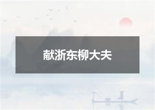 献浙东柳大夫