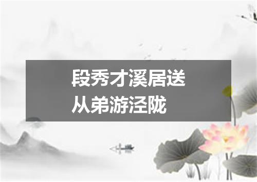 段秀才溪居送从弟游泾陇