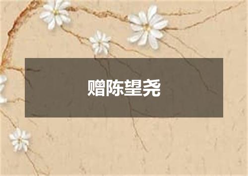 赠陈望尧
