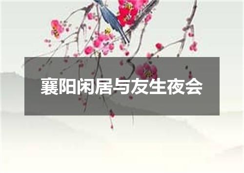 襄阳闲居与友生夜会