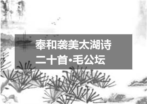 奉和袭美太湖诗二十首·毛公坛