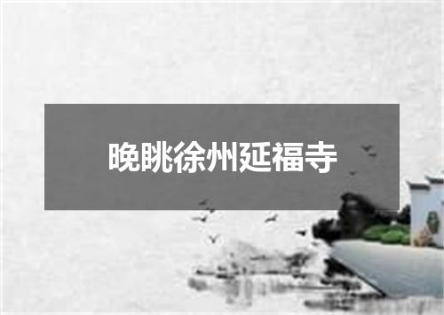 晚眺徐州延福寺